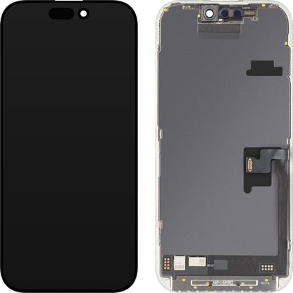 Display cu Touchscreen MP compatibil cu Apple iPhone 16 Pro, cu Rama, Versiune Soft OLED FHD 120Hz Diagnostic, Negru
