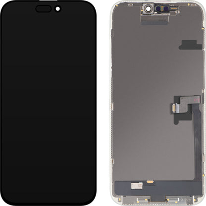 Display cu Touchscreen MP compatibil cu Apple iPhone 16 Pro Max, cu Rama, Versiune OLED FHD IC Movable, Negru, Swap
