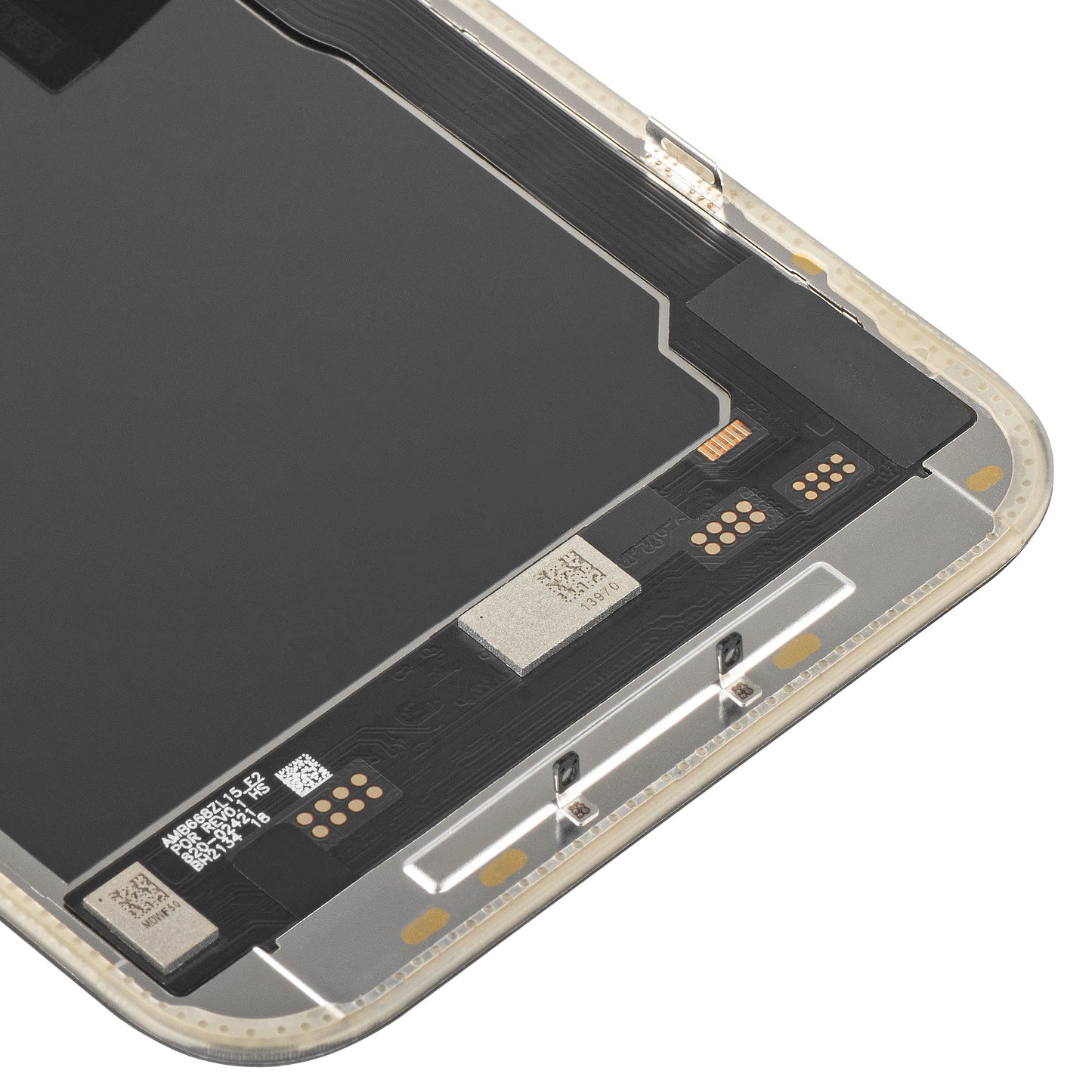 Display cu Touchscreen MP compatibil cu Apple iPhone 15 Pro Max, cu Rama, Versiune Soft OLED FHD 120Hz IC Movable, Negru