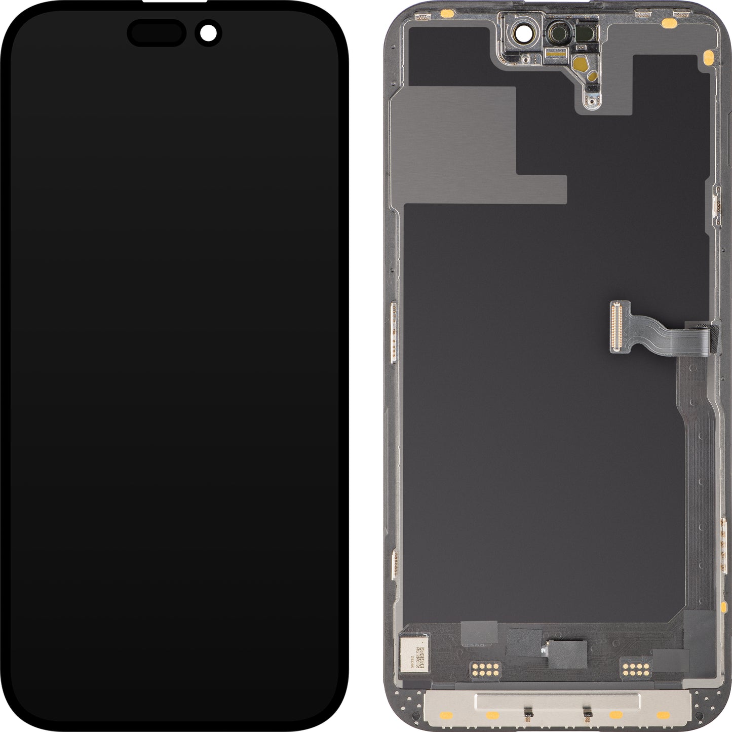 Display cu Touchscreen MP compatibil cu Apple iPhone 14 Pro, cu Rama, Versiune Soft OLED 120Hz FHD Diagnostic, Negru, Swap
