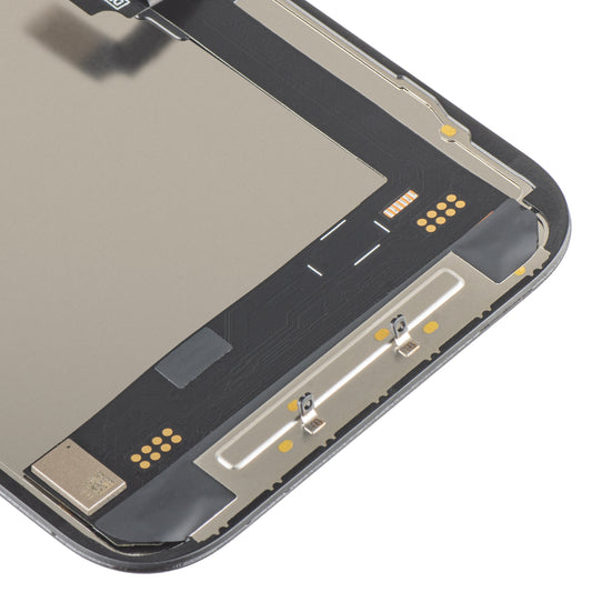 Display cu Touchscreen MP compatibil cu Apple iPhone 16, cu Rama, Versiune Soft OLED FHD 120Hz IC Movable, Negru