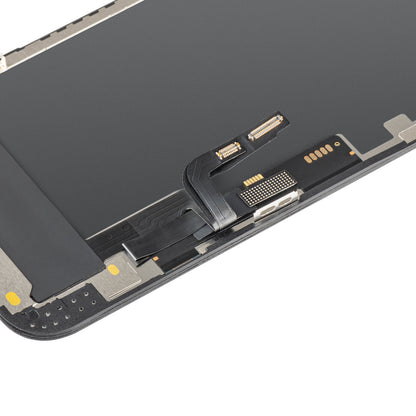 Display cu Touchscreen MP compatibil cu Apple iPhone 12 / 12 Pro, cu Rama, Versiune OLED FHD IC Movable, Negru