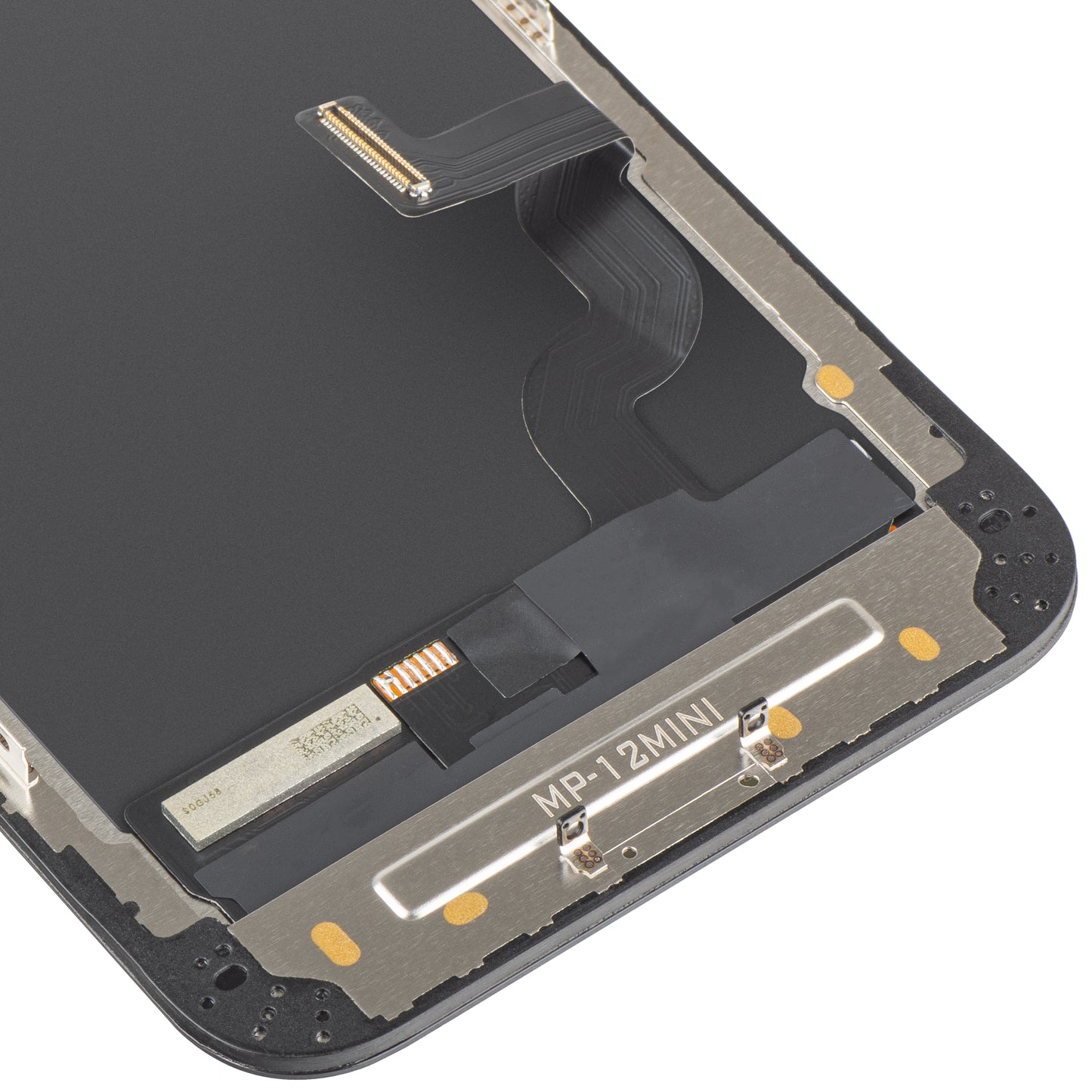 Display cu Touchscreen MP compatibil cu Apple iPhone 12 mini, cu Rama, Versiune OLED FHD IC Movable, Negru