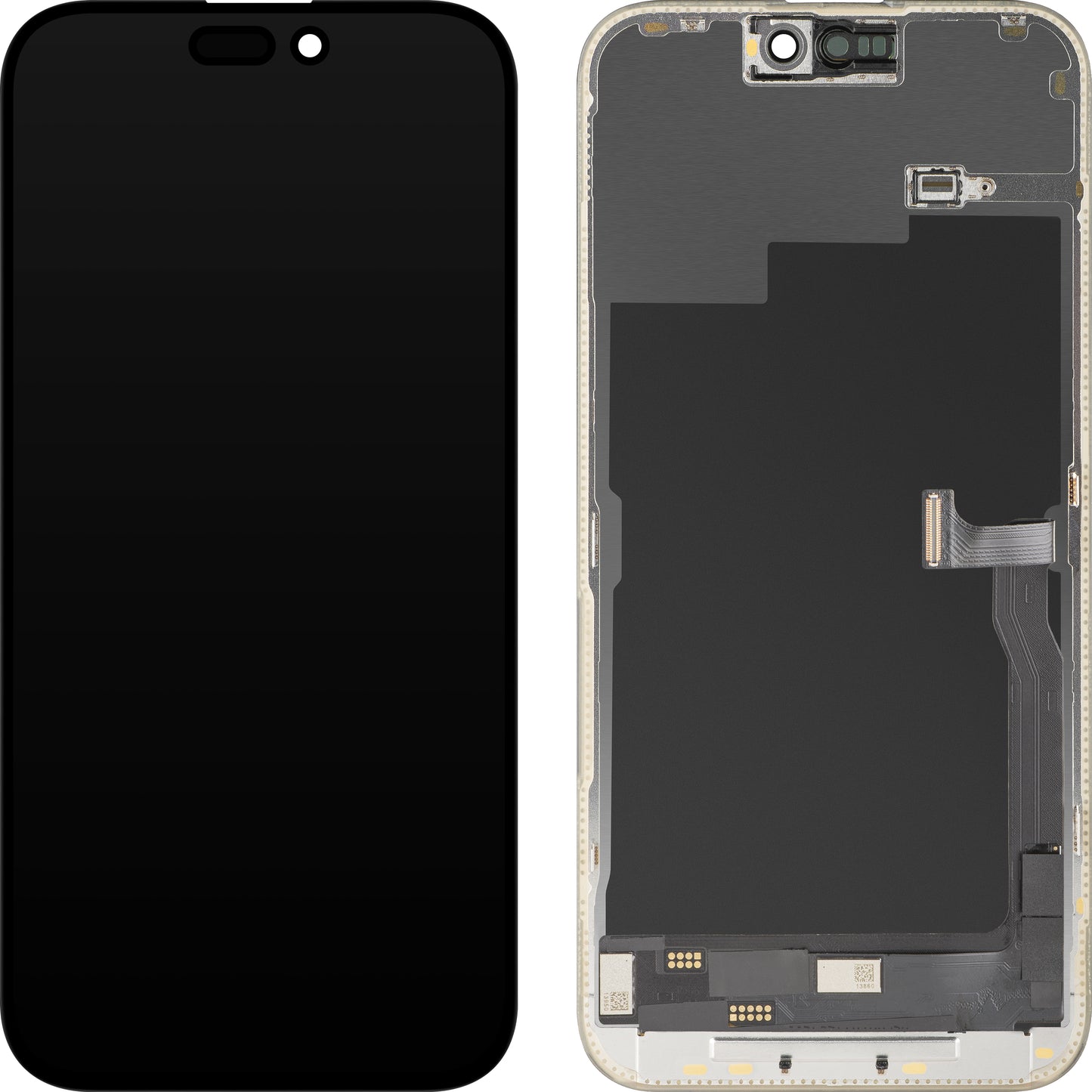 Display cu Touchscreen MP compatibil cu Apple iPhone 15 Pro Max, cu Rama, Versiune OLED FHD Diagnostic, Negru, Resigilat