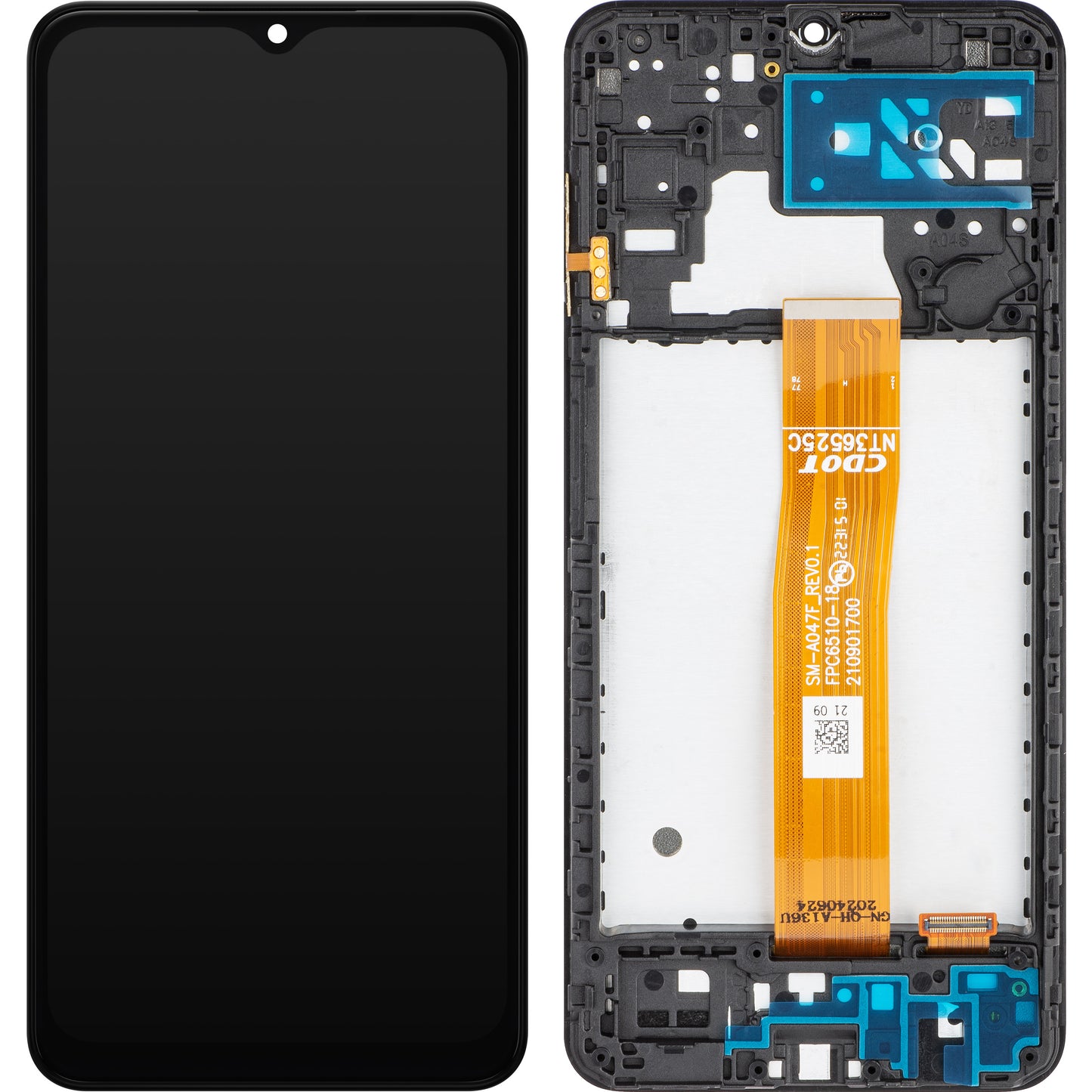 Display cu Touchscreen MP compatibil cu Samsung Galaxy A04s A047, cu Rama, Negru