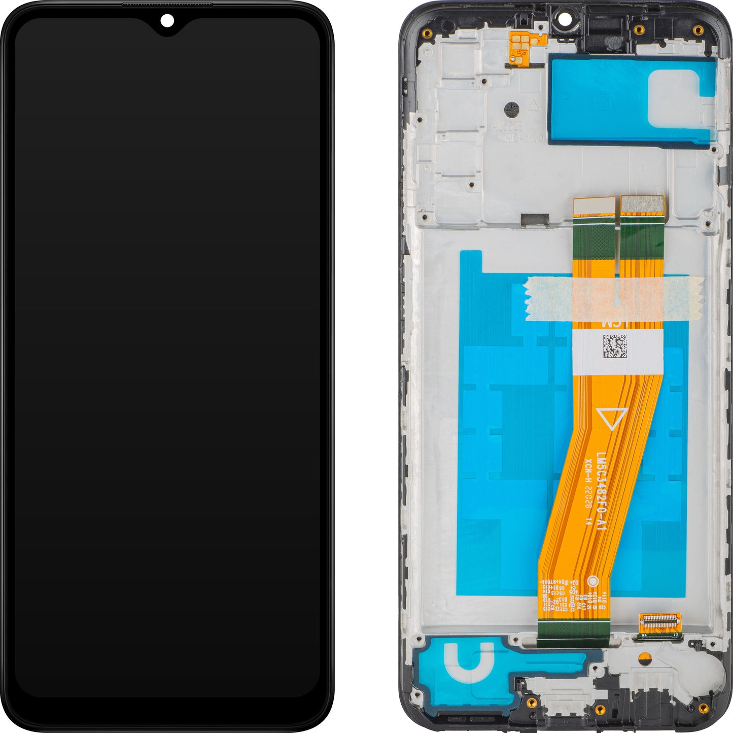 Display cu Touchscreen MP compatibil cu Samsung Galaxy A03s A037, cu Rama, Versiune F, Negru, Swap