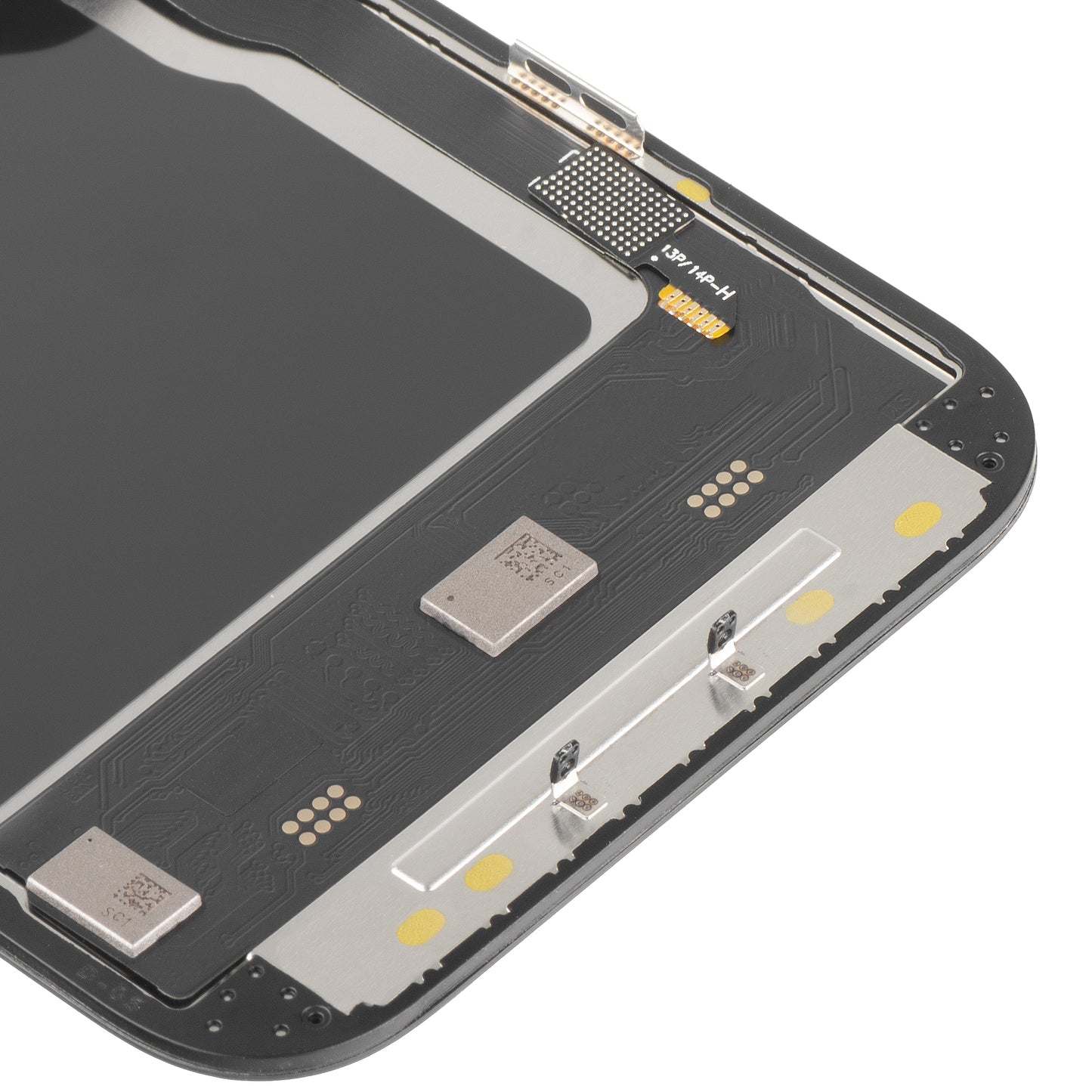 Display cu Touchscreen MP compatibil cu Apple iPhone 14 Pro, cu Rama, Versiune Soft OLED FHD 120Hz IC Movable, Negru