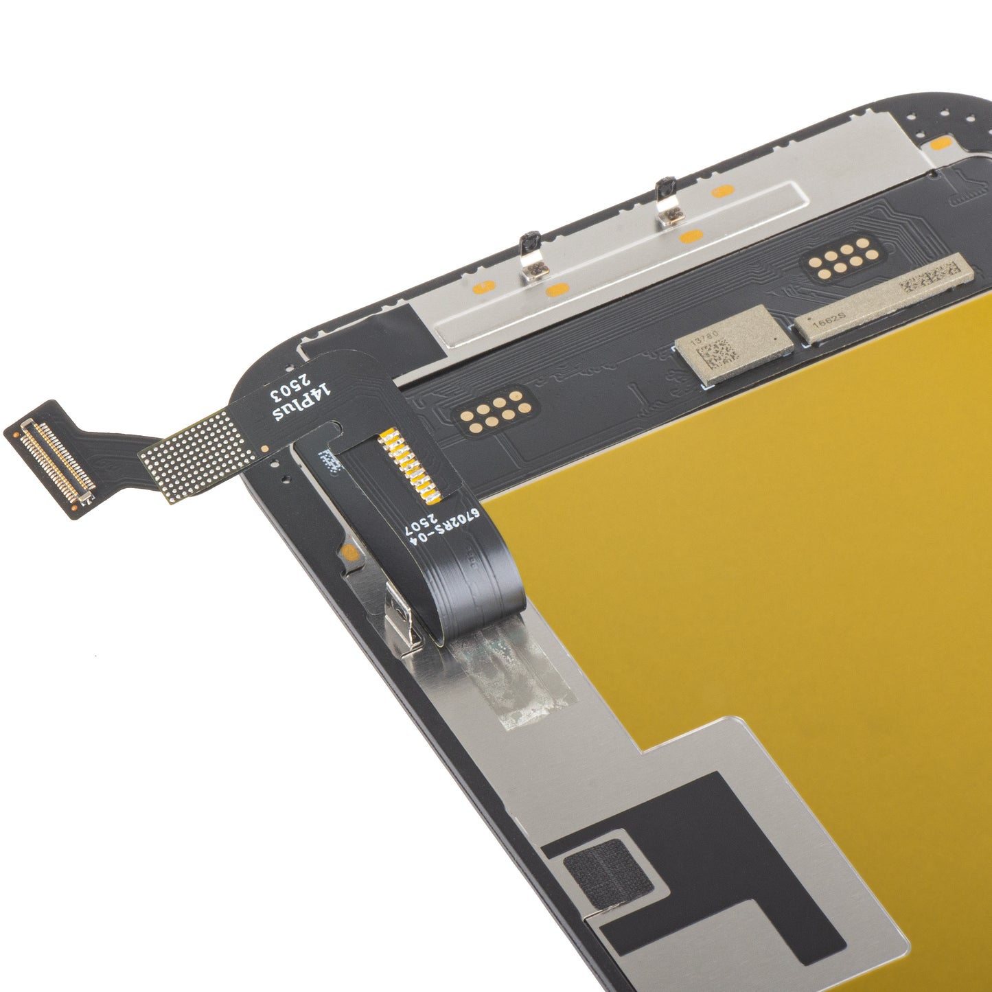 Display cu Touchscreen MP compatibil cu Apple iPhone 14 Plus, cu Rama, Versiune Soft OLED FHD IC Movable, Negru