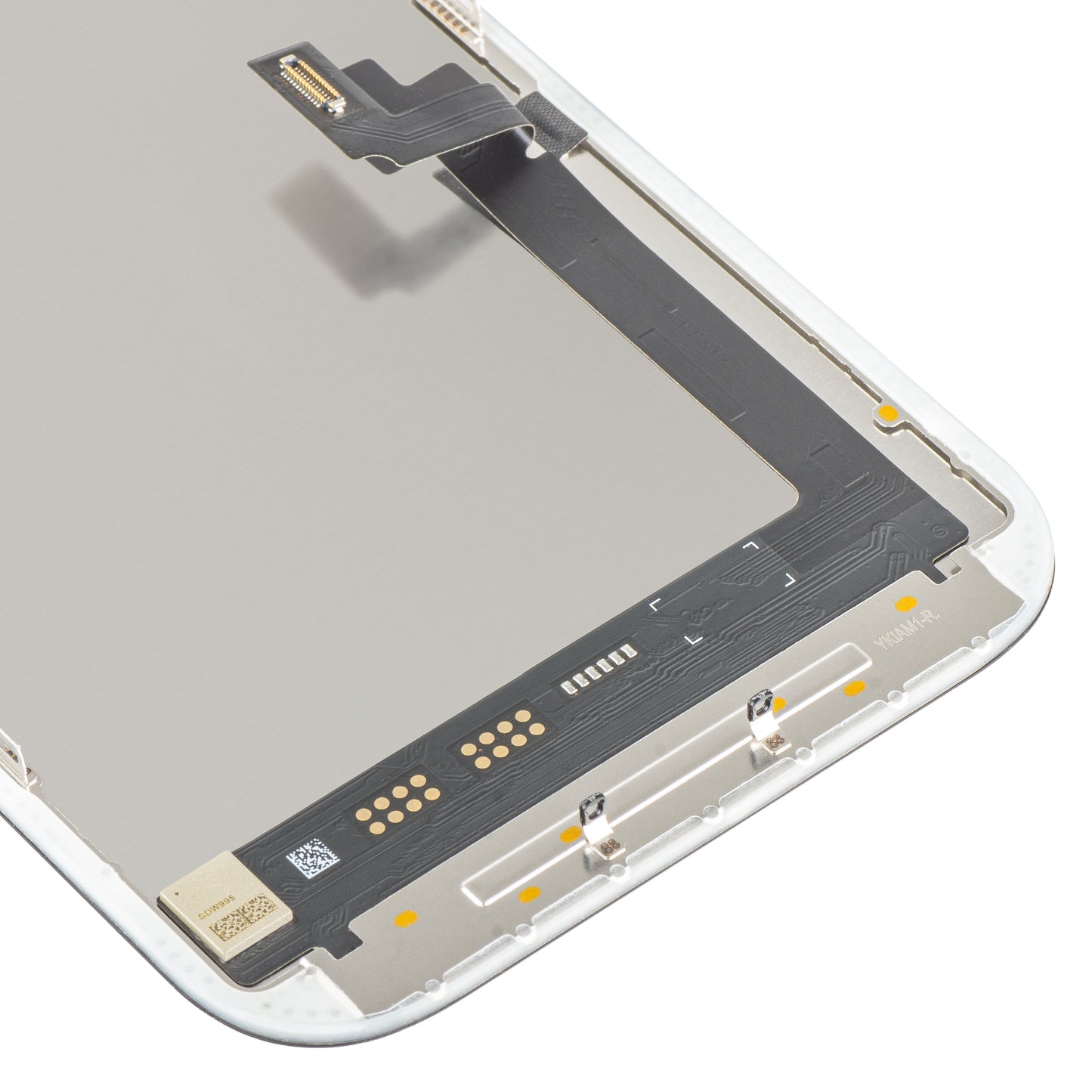 Display cu Touchscreen MP compatibil cu Apple iPhone 17, cu Rama, Versiune Soft OLED FHD 120Hz IC Movable, Negru