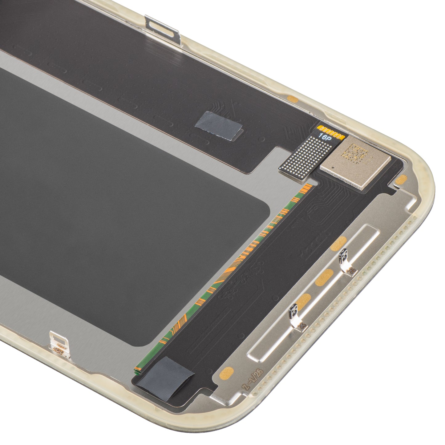 Display cu Touchscreen MP compatibil cu Apple iPhone 17 Pro, cu Rama, Versiune OLED FHD IC Movable, Negru