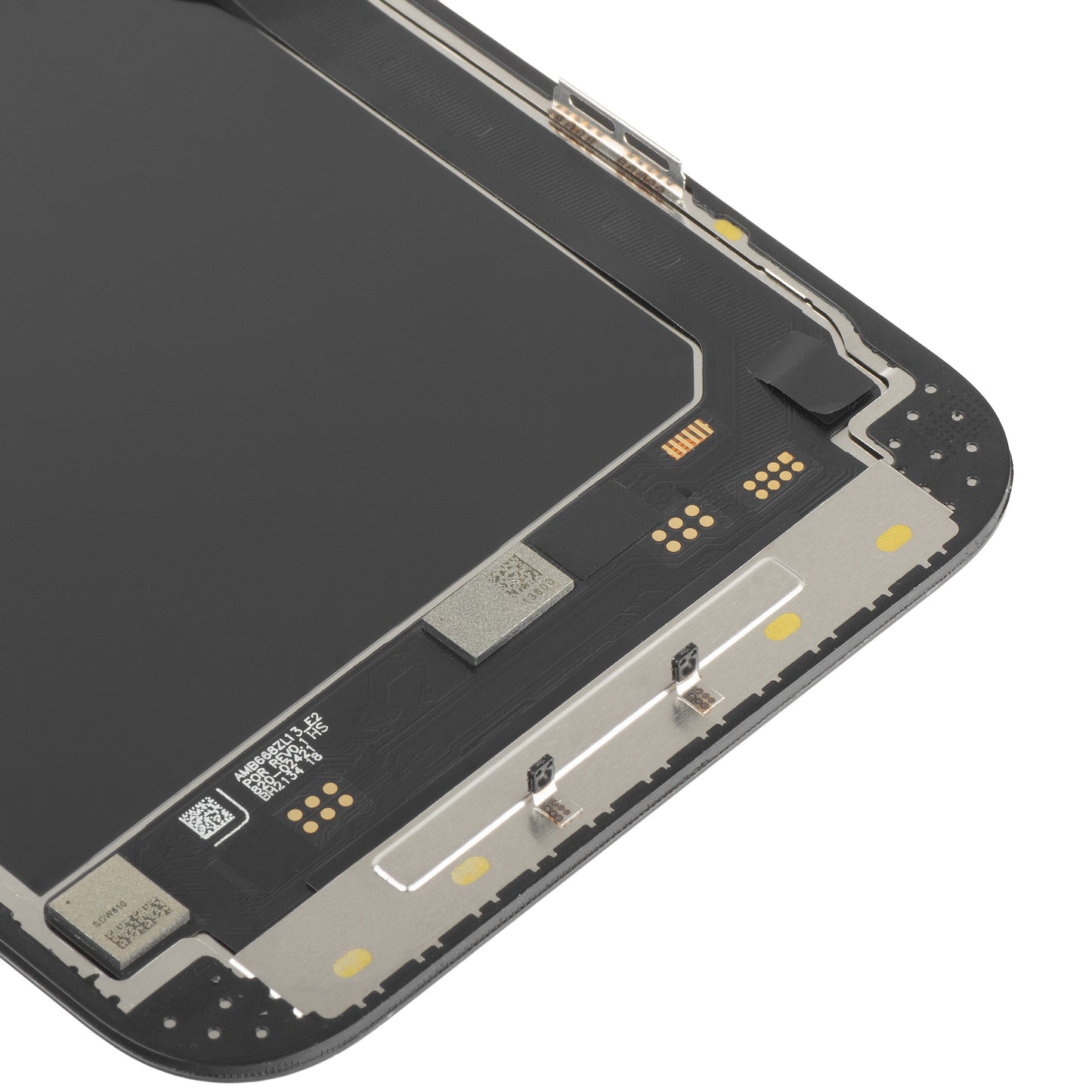 Display cu Touchscreen MP compatibil cu Apple iPhone 13 Pro Max, cu Rama, Versiune Soft OLED IC Movable 120Hz FHD, Negru