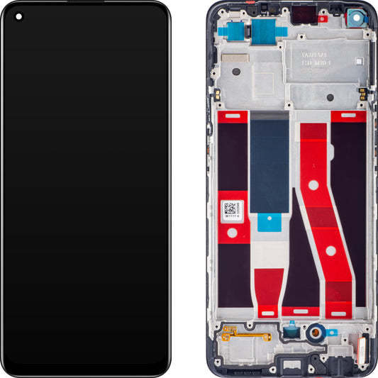 Display cu Touchscreen Oppo Reno5 F / A94 / F19 Pro / Reno5 Lite, cu Rama, Negru, Service Pack 4906763