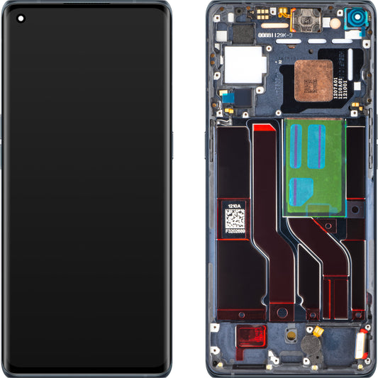 Display cu Touchscreen Oppo Find X3 Neo / Reno5 Pro 5G, cu Rama, Negru (Starlight Black), Service Pack 4906179