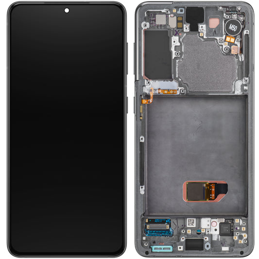 Display cu Touchscreen Samsung Galaxy S21 5G G991, cu Rama, Gri, Service Pack GH82-27256A