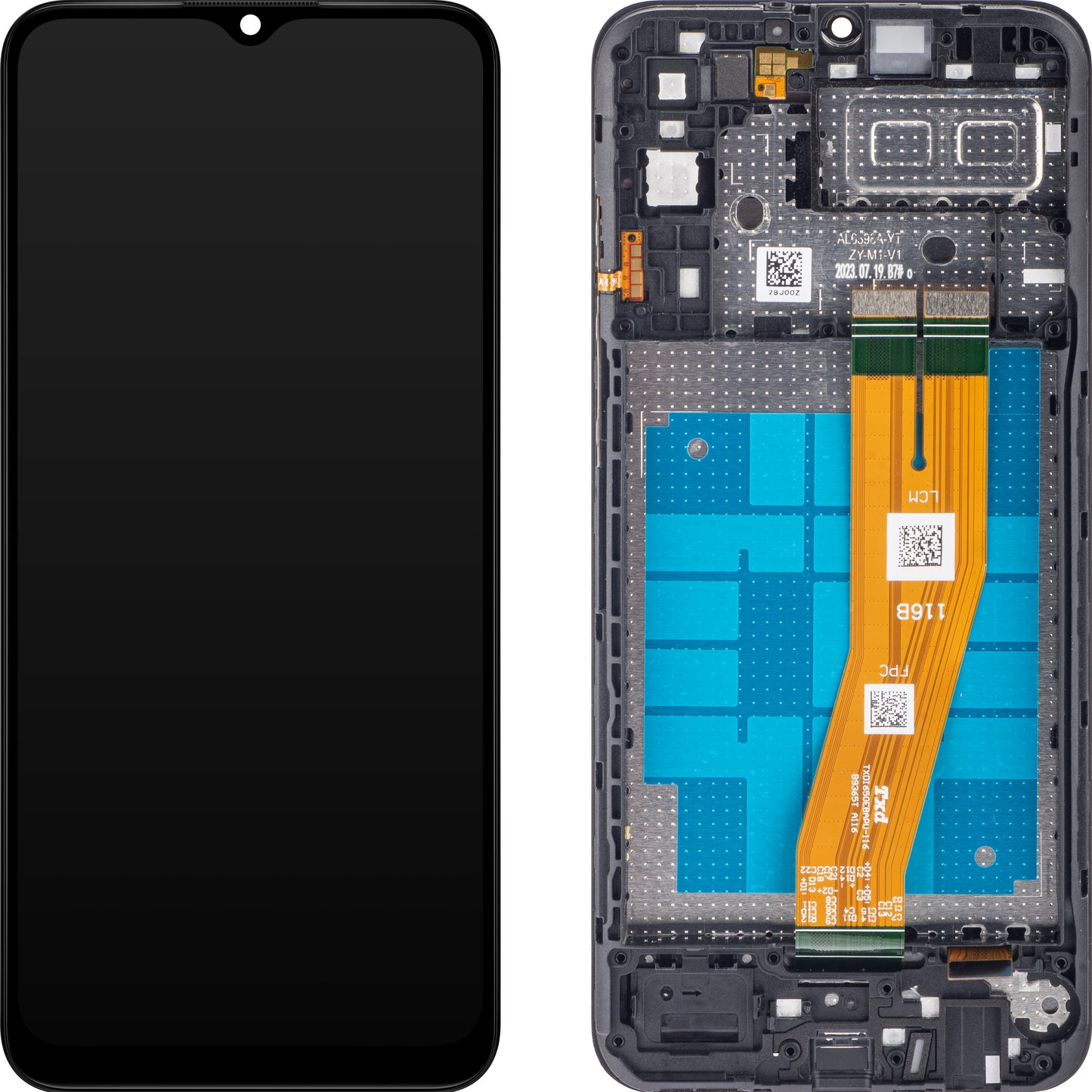 Wyświetlacz dotykowy Samsung Galaxy A04e A042, z ramką, czarny, Service Pack GH81-23088A 