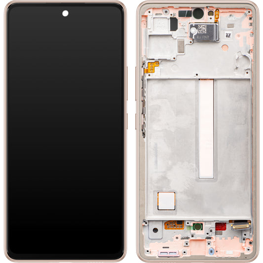 Display cu Touchscreen Samsung Galaxy A53 5G A536, cu Rama, Portocaliu (Peach), Service Pack GH82-28024D