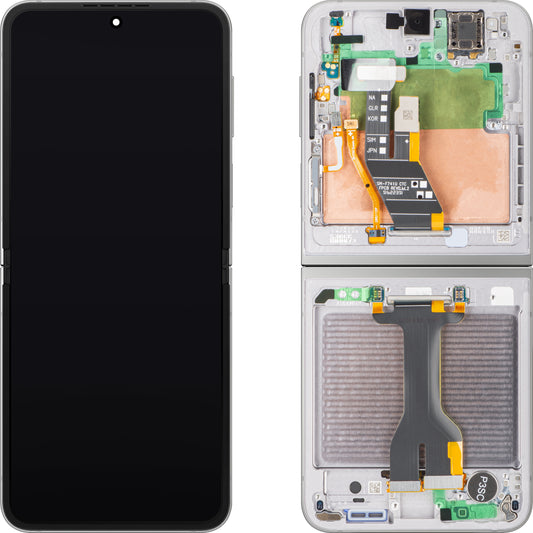 Display cu Touchscreen Samsung Galaxy Z Flip6 F741, cu Rama, Sub Inner, Argintiu (Silver Shadow), Service Pack GH82-35013A