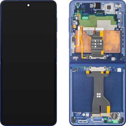 Display cu Touchscreen Samsung Galaxy Z Flip7 F766, Cu Rama, Sub Inner, Albastru (Blue Shadow), Service Pack GH82-37581A
