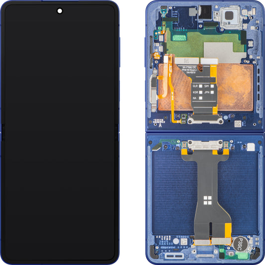 Display cu Touchscreen Samsung Galaxy Z Flip7 F766, Cu Rama, Sub Inner, Albastru (Blue Shadow), Service Pack GH82-37581A