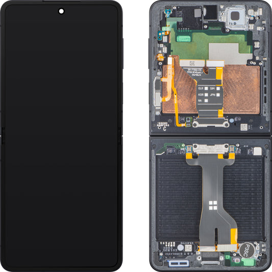 Display cu Touchscreen Samsung Galaxy Z Flip7 F766, Cu Rama, Sub Inner, Negru (Jet Black), Service Pack GH82-37581C