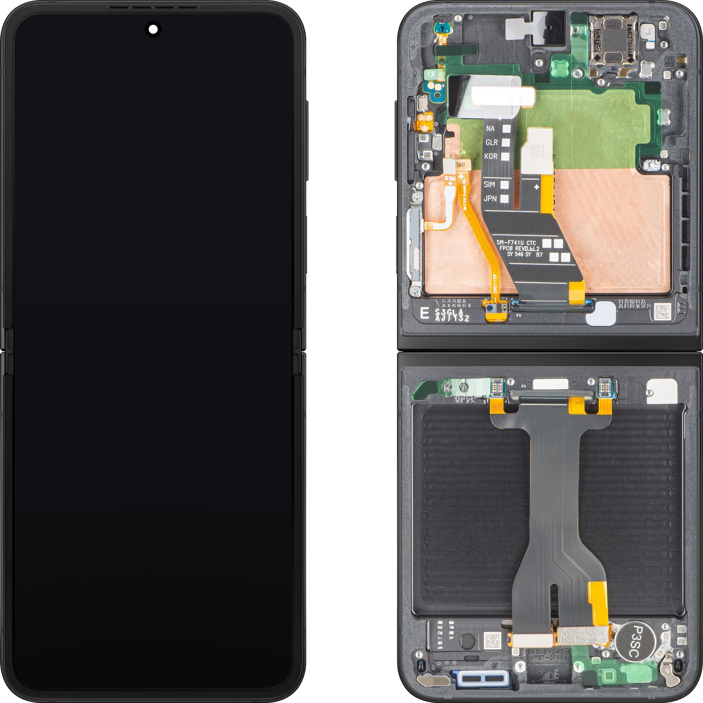 Display cu Touchscreen Samsung Galaxy Z Flip7 FE F761, cu Rama, Sub Inner, Negru, Service Pack GH82-37734A