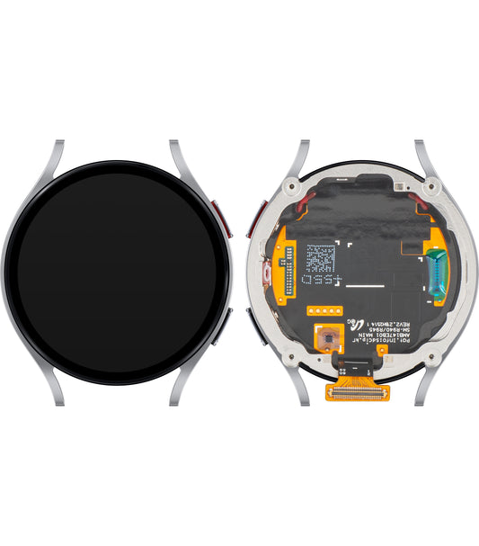 Display cu Touchscreen Samsung Galaxy Watch6 44mm, cu Rama, Versiune LTE, Argintiu, Service Pack GH97-28838C