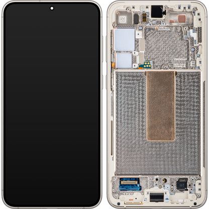 Display cu Touchscreen Samsung Galaxy S23+ S916, cu Rama, Alb (Cream), Service Pack GH82-30476B