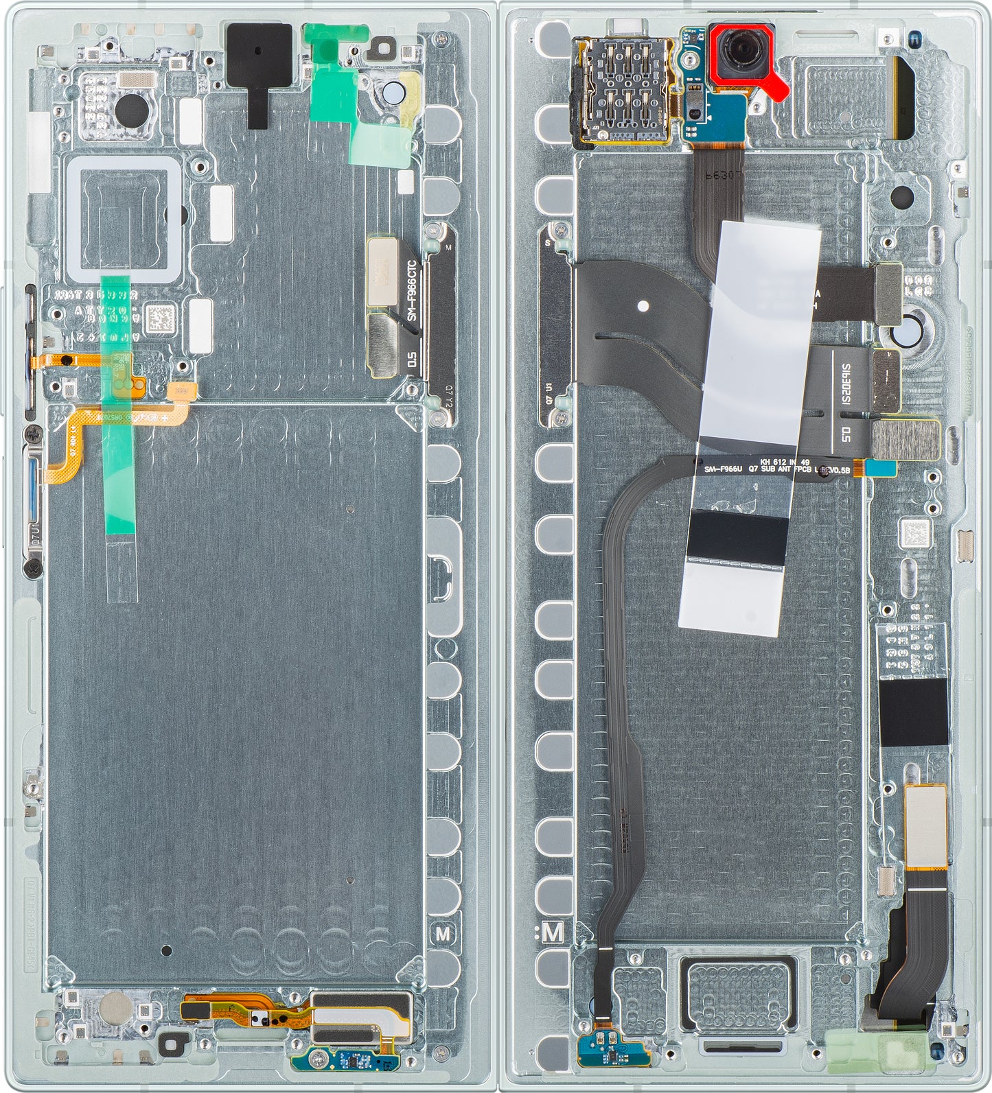 Display cu Touchscreen Samsung Galaxy Z Fold7 F966, cu Rama, Sub Inner, Verde (Mint), Service Pack GH82-37548D