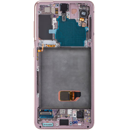 Wyświetlacz dotykowy Samsung Galaxy S21 5G G991, z ramką, różowy, Service Pack GH82-24544D