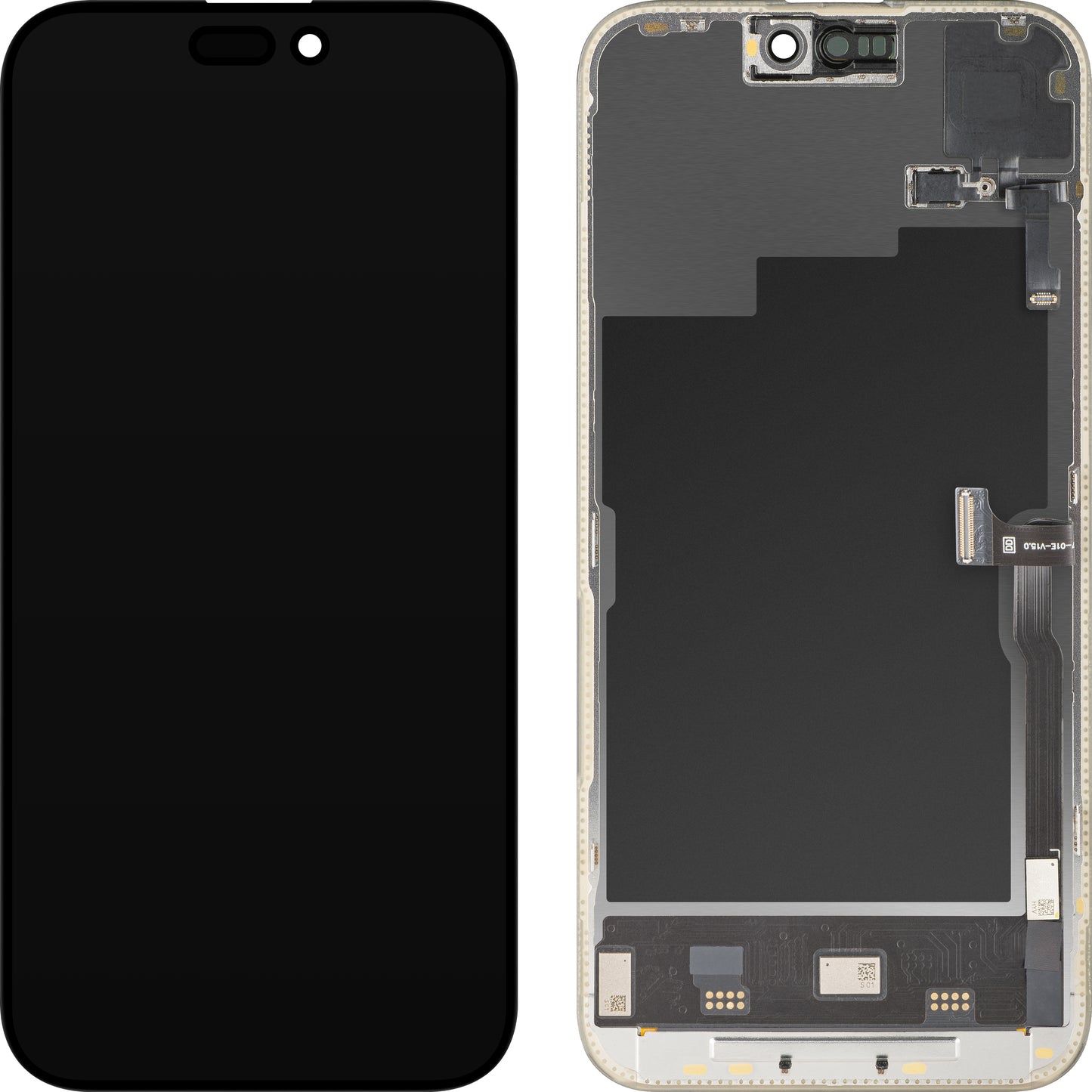 Display cu Touchscreen si Senzor Proximitate MP compatibil cu Apple iPhone 15 Pro Max, cu Rama, Versiune Soft OLED FHD 120Hz Diagnostic, Negru