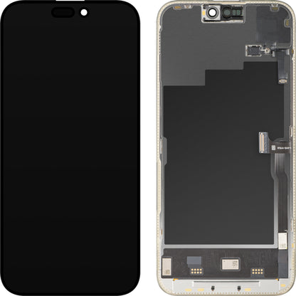 Display cu Touchscreen si Senzor Proximitate MP compatibil cu Apple iPhone 15 Pro Max, cu Rama, Versiune Soft OLED FHD 120Hz Diagnostic, Negru