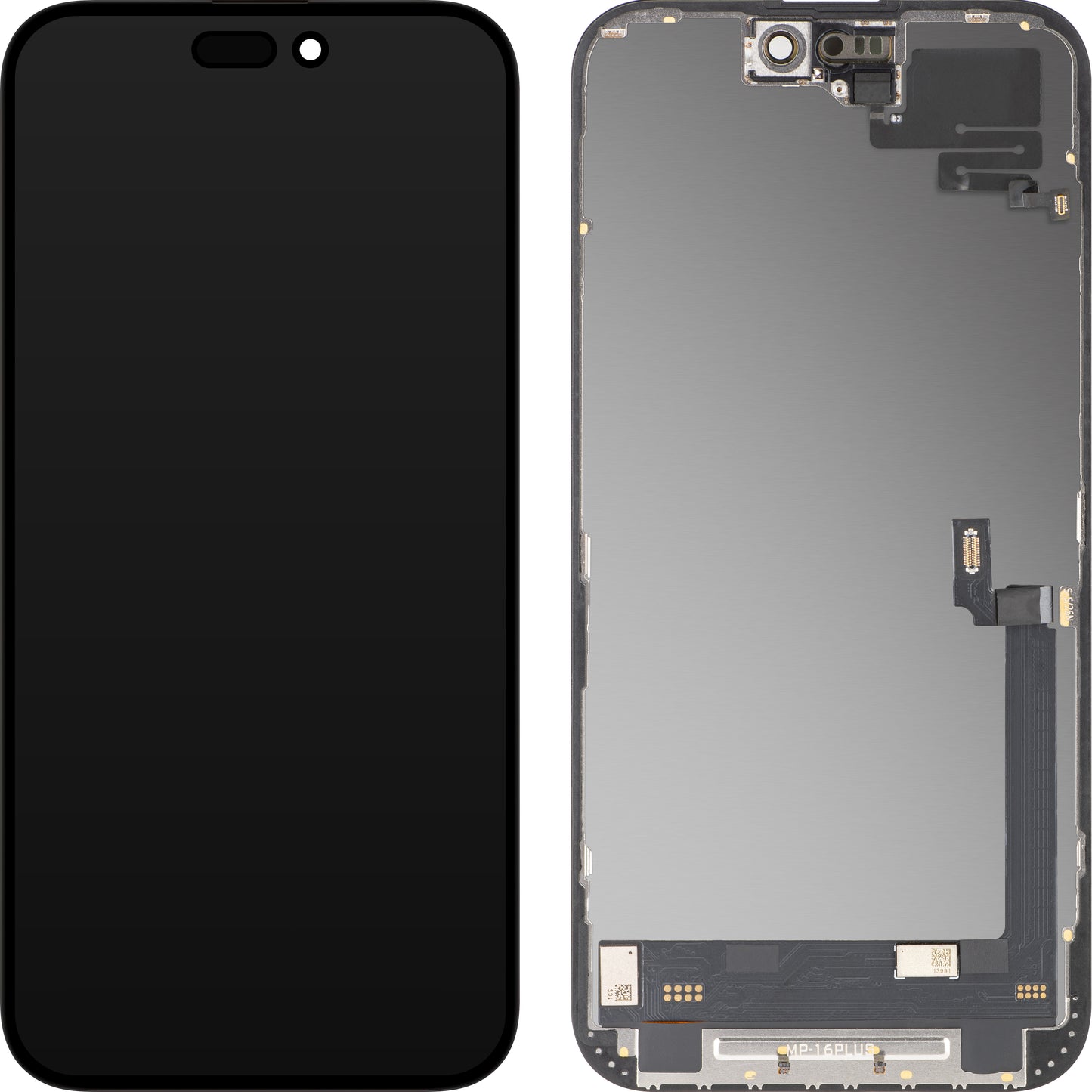Display cu Touchscreen si Senzor Proximitate MP compatibil cu Apple iPhone 16 Plus, cu Rama, Versiune Soft OLED FHD Diagnostic, Negru