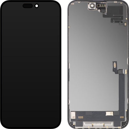 Display cu Touchscreen si Senzor Proximitate MP compatibil cu Apple iPhone 16 Plus, cu Rama, Versiune Soft OLED FHD Diagnostic, Negru
