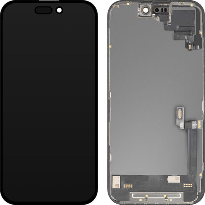 Display cu Touchscreen si Senzor Proximitate MP compatibil cu Apple iPhone 16, cu Rama, Versiune Soft OLED FHD Diagnostic, Negru