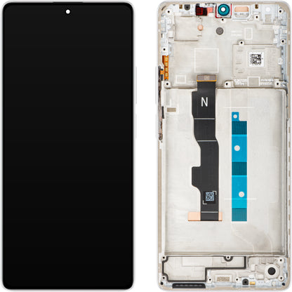 Display cu Touchscreen Xiaomi Redmi Note 13 5G, cu Rama, Alb (Arctic White), Service Pack 5600040N1700