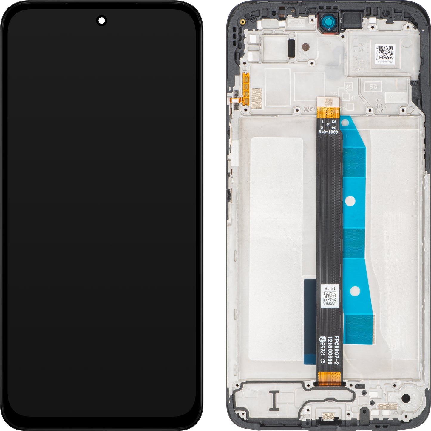 Display cu Touchscreen Xiaomi Poco M7 4G / Redmi 15 4G, cu Rama, Versiune Europa, Negru, Service Pack 560001O19AP00