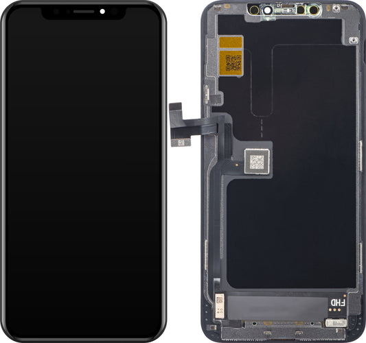 Display cu Touchscreen ZY pentru Apple iPhone 11 Pro Max, cu Rama, Versiune LCD In-Cell IC Movable, Negru