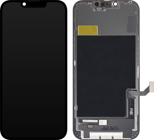 Display cu Touchscreen ZY pentru Apple iPhone 14, cu Rama, Versiune LCD In-Cell IC Movable, Negru