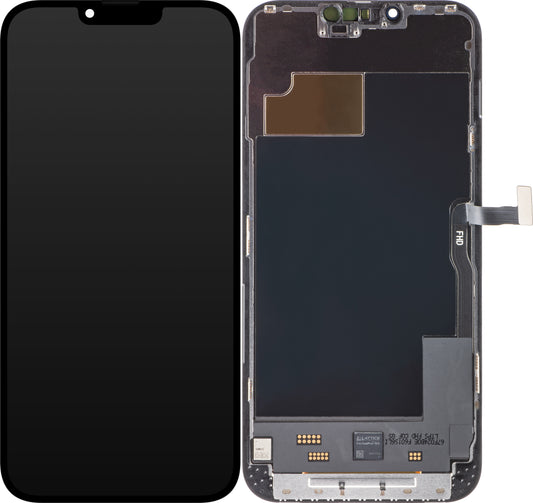 Display cu Touchscreen ZY pentru Apple iPhone 13 Pro Max, cu Rama, Versiune LCD In-Cell IC Movable, Negru