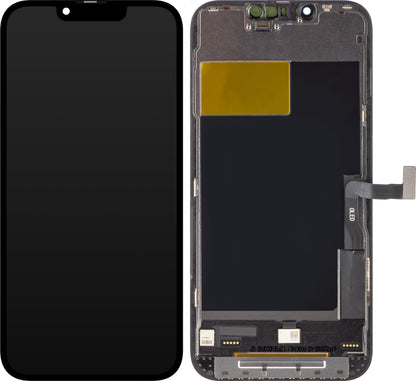 Display cu Touchscreen ZY pentru Apple iPhone 13 Pro, cu Rama, Versiune LCD In-Cell IC Movable, Negru