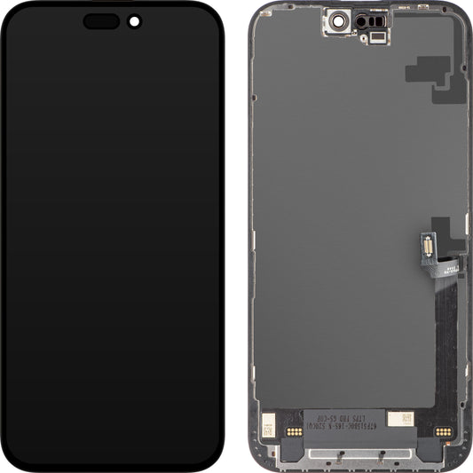 Display cu Touchscreen ZY pentru Apple iPhone 16 Plus, cu Rama, Versiune LCD In-Cell, Negru