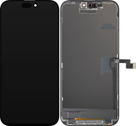 Display cu Touchscreen ZY pentru Apple iPhone 16 Pro Max, cu Rama, Versiune LCD In-Cell IC Movable, Negru