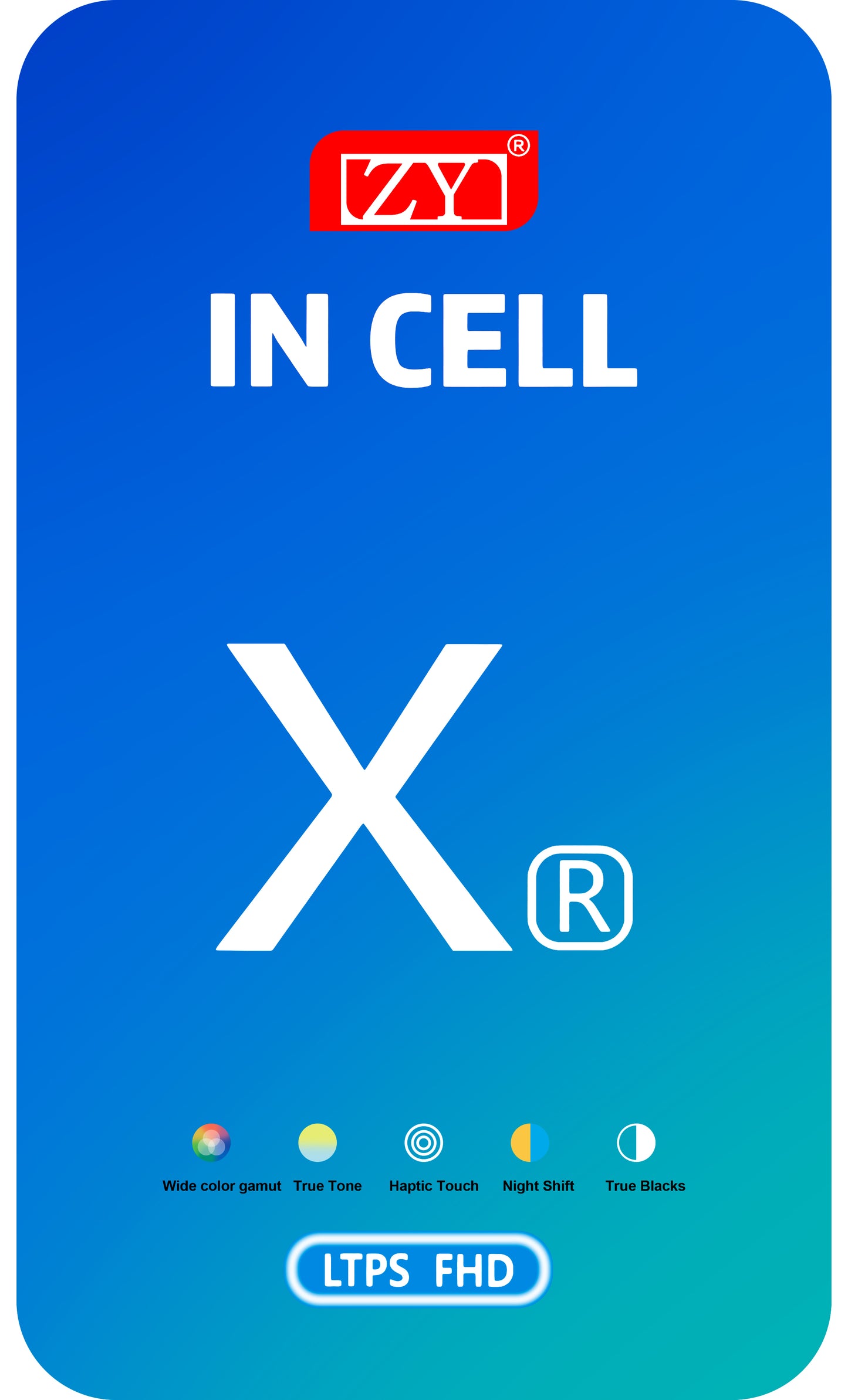 Display cu Touchscreen ZY pentru Apple iPhone XR, cu Rama, Versiune LCD In-Cell, Negru