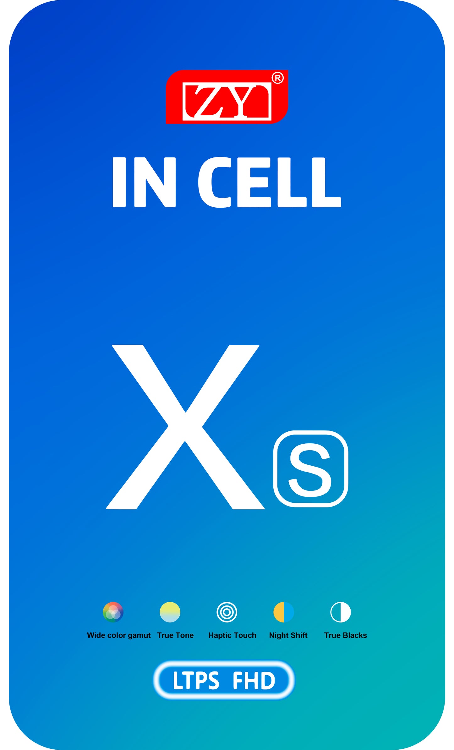 Display cu Touchscreen ZY pentru Apple iPhone XS, cu Rama, Versiune LCD In-Cell, Negru