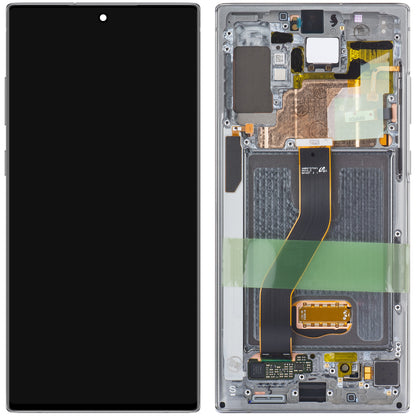 Display cu Touchscreen Samsung Galaxy Note 10+ 5G N976 / Note 10+ N975, cu Rama, Argintiu, Service Pack GH82-20838C