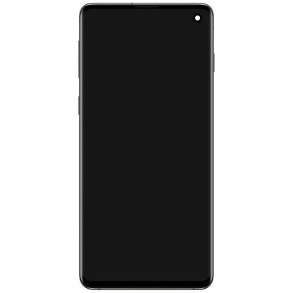 Wyświetlacz dotykowy Samsung Galaxy S10 G973 z ramką, Prism Black, Service Pack GH82-18850A