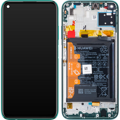 Display cu Touchscreen Huawei P40 lite 4G, cu Rama si Acumulator, Verde, Service Pack 02353KGA