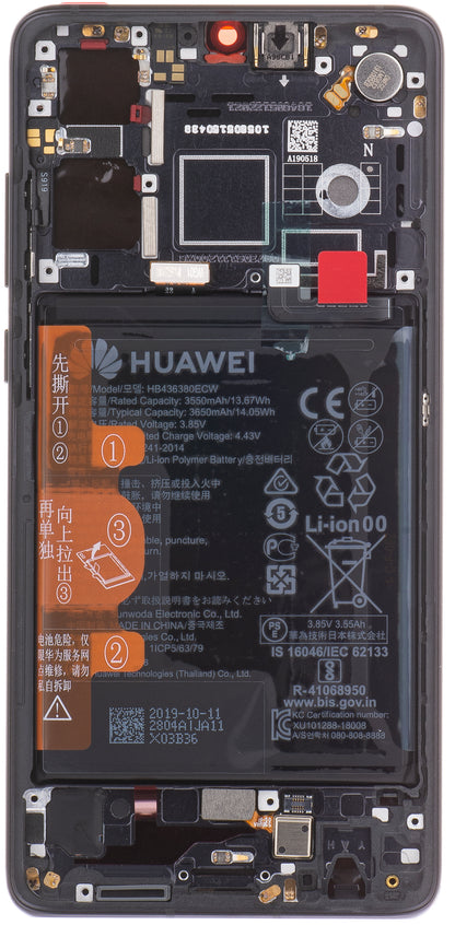 Display cu Touchscreen Huawei P30, cu Rama si Acumulator, Negru, Service Pack 02354HLT