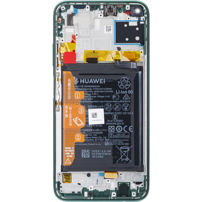 Display cu Touchscreen Huawei P40 lite 4G, cu Rama si Acumulator, Verde, Service Pack 02353KGA