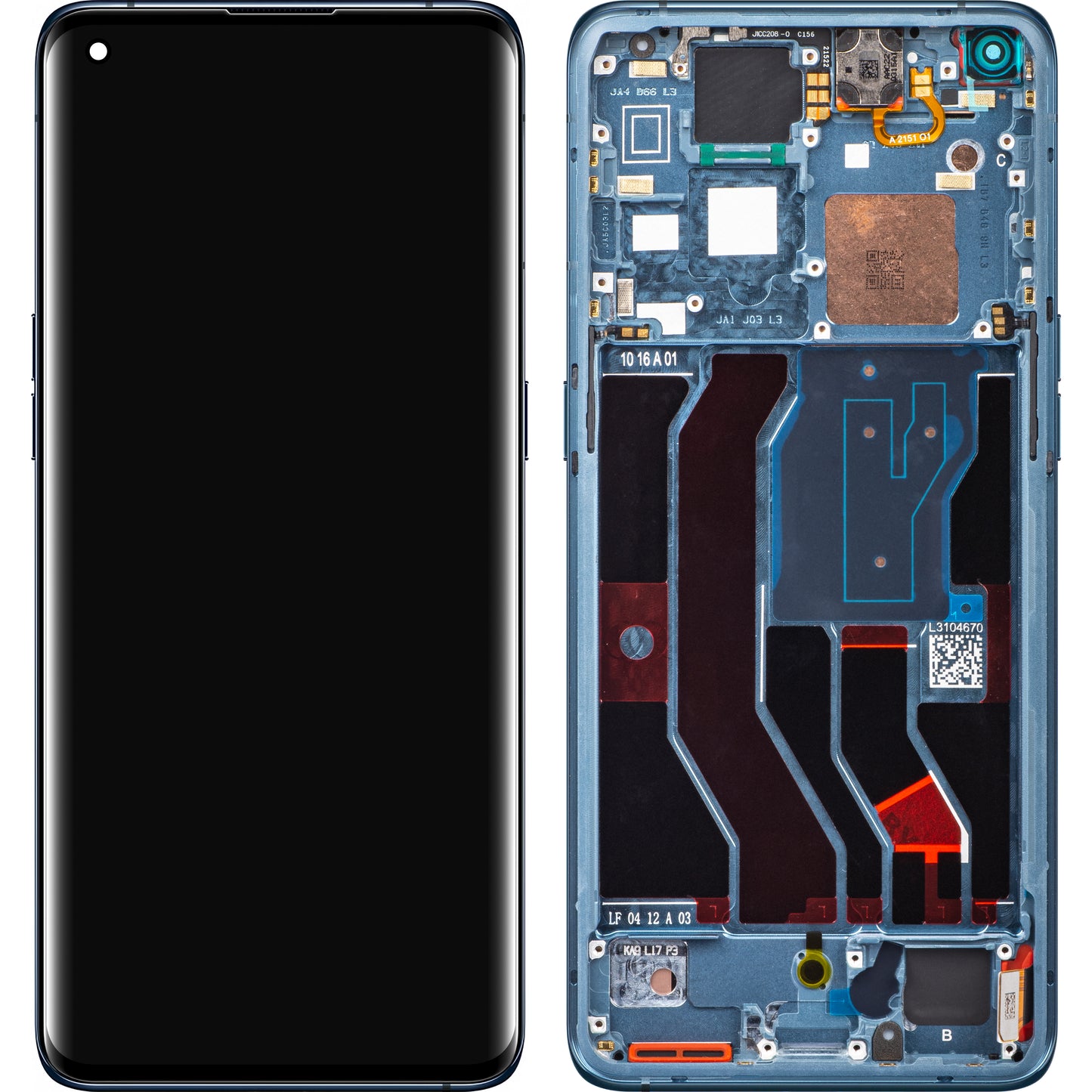 Display cu Touchscreen Oppo Find X3 Pro, cu Rama, Albastru, Service Pack 4906613